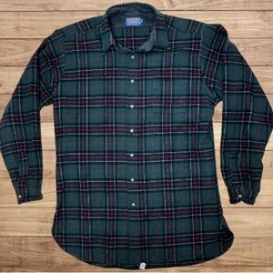 Pendleton Plaid Flannel Shirt Wool Authentic Sinclair Hunting Tartan XLT XL TALL